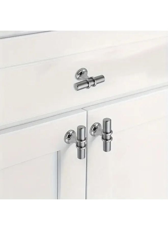 10 Pack White Gold Cabinet Door Knobs Single Hole Pull Handles With Screws - Image 3